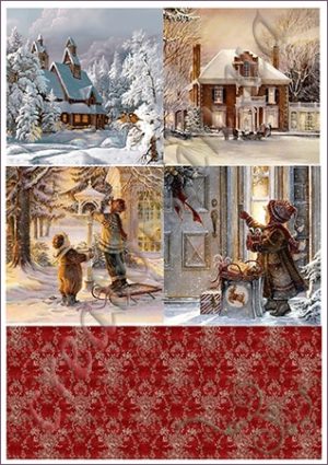 Декупажная карта, <br>Новый год 012