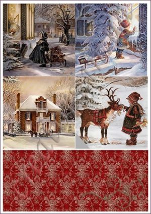 Декупажная карта, <br>Новый год 013