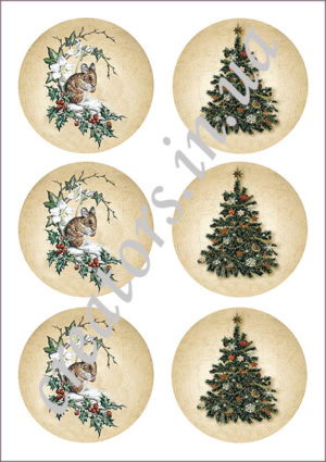 декупажная карта новый год