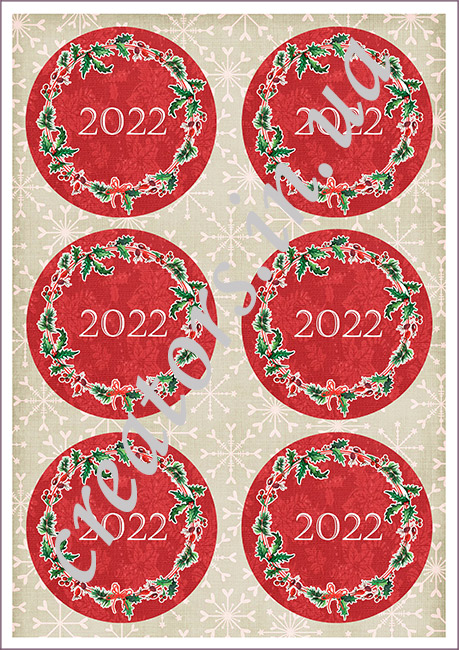 декупажная карта новый год 2022