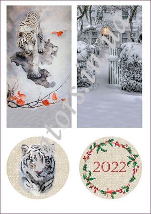 декупажная карта на подставку для телефон тигр