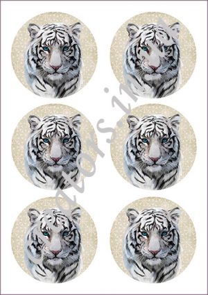 декупажная карта на новогодние игрушки тигр